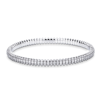 18k white gold stretch diamonds bracelet