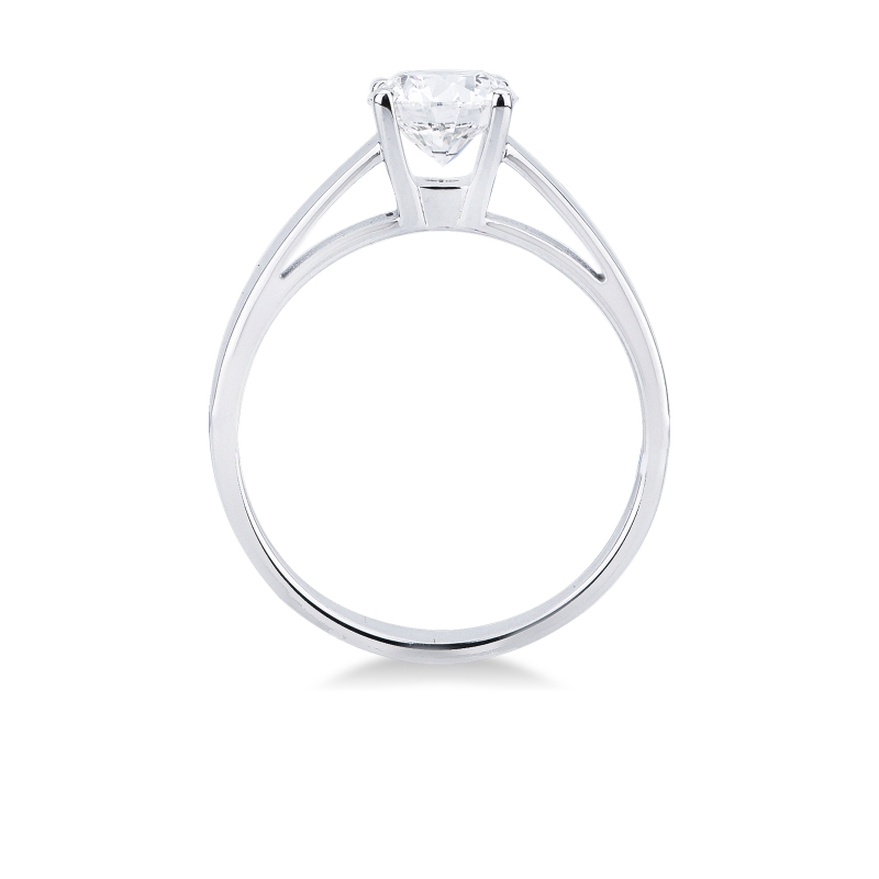 18k white gold solitaire ring with IGI diamond, 1.00 ct