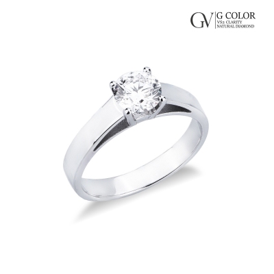 18k white gold solitaire IGI diamond, 0.90 ct
