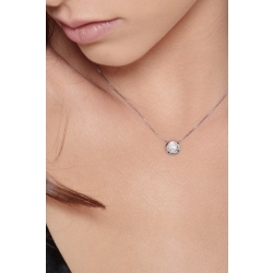 18k white gold full bezel solitaire necklace with 0.50 ct diamond 2
