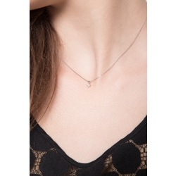18k white gold solitaire necklace with 0.12 ct diamond 2