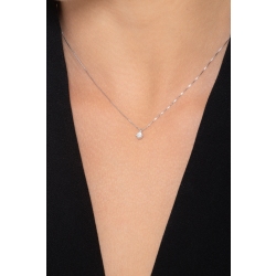 18k white gold solitaire necklace with 0.15 ct diamond (hanging stone) 2
