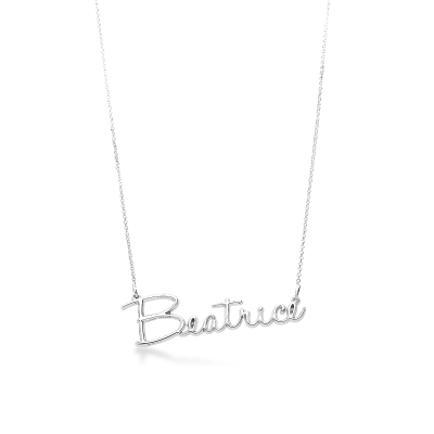 Customizable necklace in 18k white gold, BEATRICE