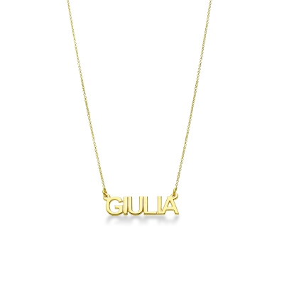 Customizable necklace in 18k yellow gold block letters, GIULIA