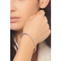 Diamond elastic tennis bracelet in white 750 2