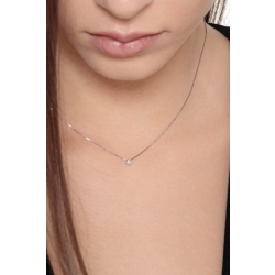 18k white gold solitaire necklace with 0.07 ct diamond 2