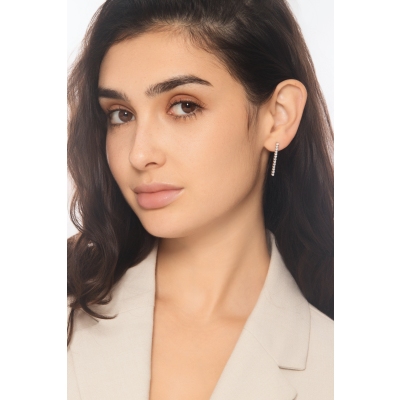 Rivière diamond earrings in white gold 18k