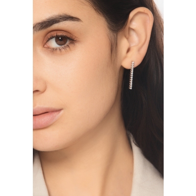 Rivière diamond earrings in white gold 18k