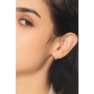 White gold 750 earrings with aquamarines and diamonds