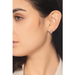 White gold 750 stud earrings with aquamarine and diamonds 2