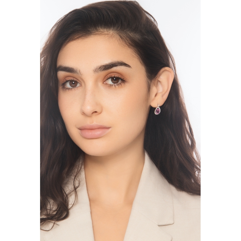 Pink sapphire and diamonds earrings Pink sapphire and diamonds earrings