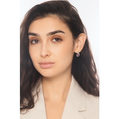 Pink sapphire and diamonds earrings