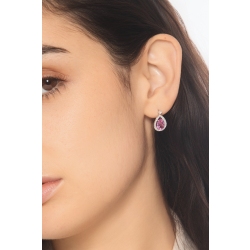 Pink sapphire and diamonds earrings 2