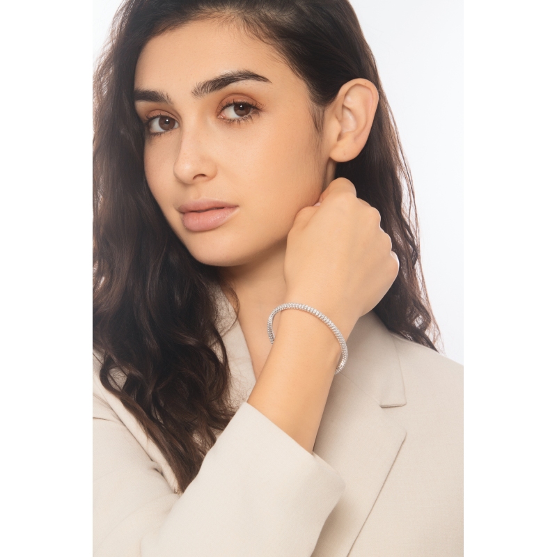 18k white gold stretch diamonds bracelet