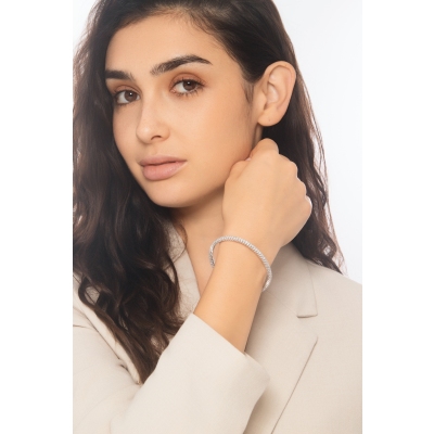 18k white gold stretch diamonds bracelet