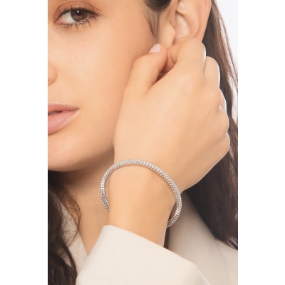 18k white gold stretch diamonds bracelet