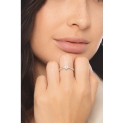 Ring with diamond heart cut 0.50 ct GIA in white gold 18k 2