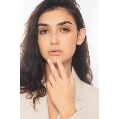 Trilogy ring in white gold 18k with 3 diamonds