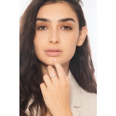 Diamond ring trilogy in white gold 18k