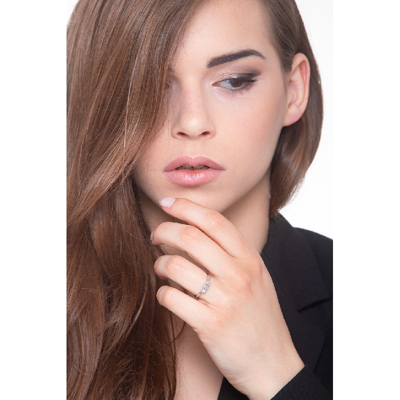 Trilogy ring with diamonds ct 0,25 white gold 18k Trilogy ring with diamonds ct 0,25 white gold 18k