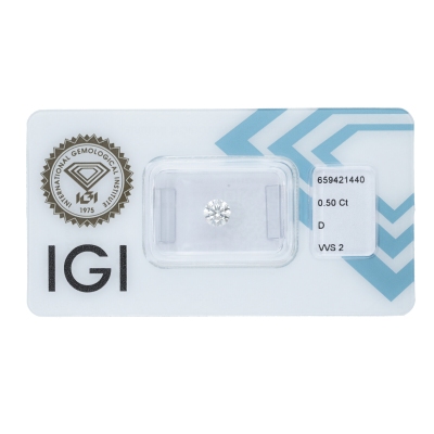 IGI Certified Diamond   CT 0,50   D   VVS 2