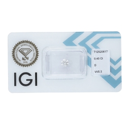 IGI Certified Diamond   CT 0,40   D   VVS 2