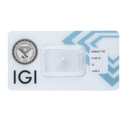 IGI Certified Diamond   CT 0,40   D   VVS 2
