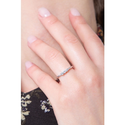 Trilogy ring with diamonds ct 0,25 white gold 750