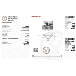 IGI Certified Diamond   CT 0,70  D   VVS 2 2
