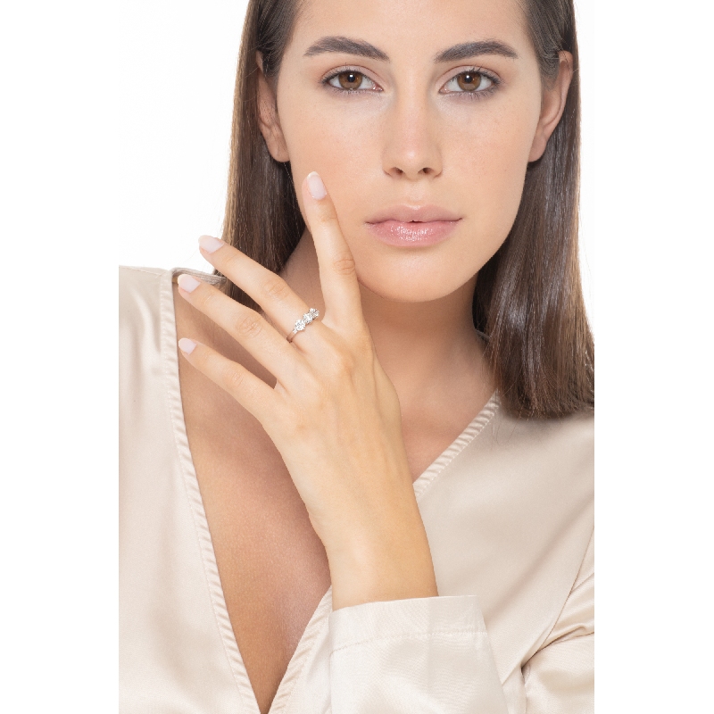 Trilogy Ring 750 White Gold with Diamonds 1,20 ct