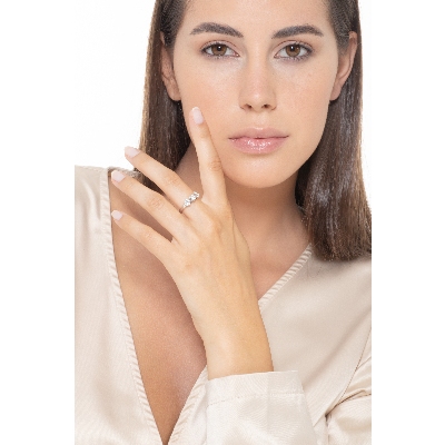 Trilogy Ring 750 White Gold with Diamonds 1,20 ct