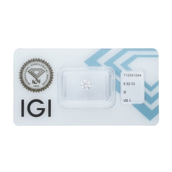 IGI Certified Diamond   CT 0,52   D   VS 1