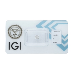 IGI Certified Diamond   CT 0,50   E   VVS 1