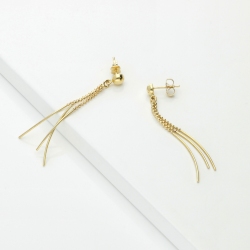 Beaded pendant earrings in 18kt yellow gold 2