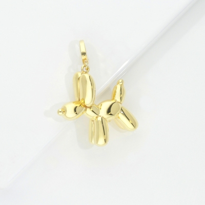 Baloon dog 18kt yellow gold charm