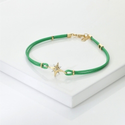 Compass rose 18kt gold rope bracelet 2