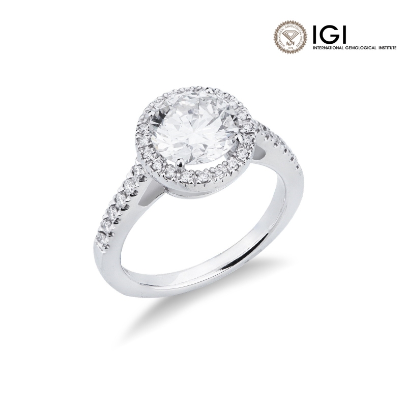 Ring with diamond 2.00ct IGI in white gold 18k Ring with diamond 2.00ct IGI in white gold 18k