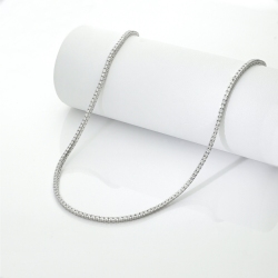 Classic white diamonds tennis necklace in 18kt white gold
