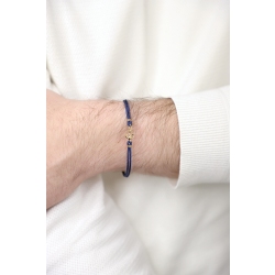 Anchor charm blue rope bracelet in 18kt yellow gold 2