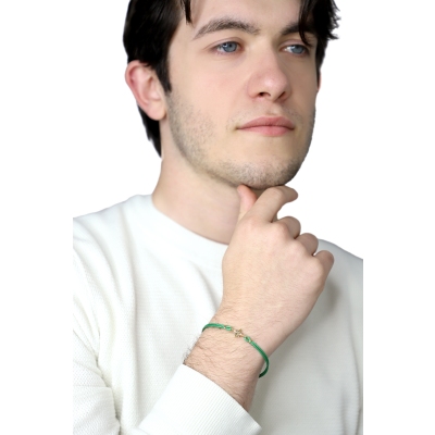 Compass rose 18kt gold rope bracelet