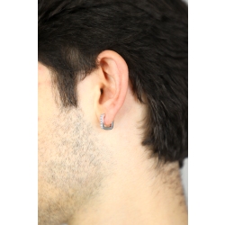 Diamond U-Shaped gold hoop single earring  2
