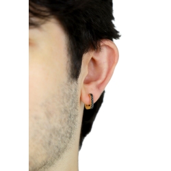 U hoop single earring with black diamonds  2