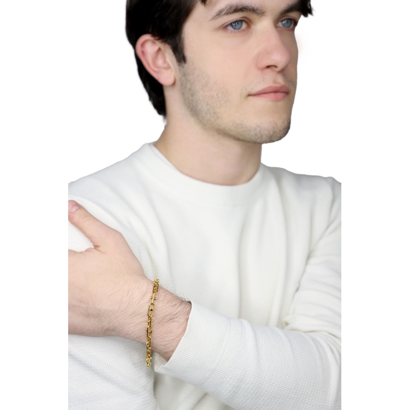 Gold chain bracelet in 18kt yellow gold