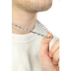 Chain-link geometric necklace in 18kt white gold 2