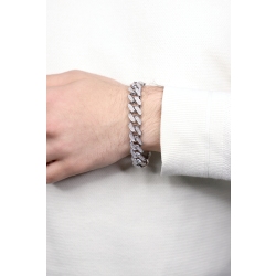 Diamonds iced out chain in white gold 18k 2