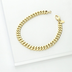 Flat link bracelet in 18kt yellow gold 2