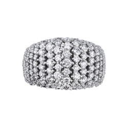 Soft link diamond pavé dome ring in 18kt white gold 2