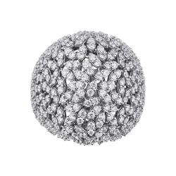 Cocktail diamond dome ring in 18kt white gold 2