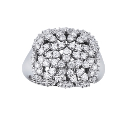 White diamond pavé ring in 18kt white gold 2