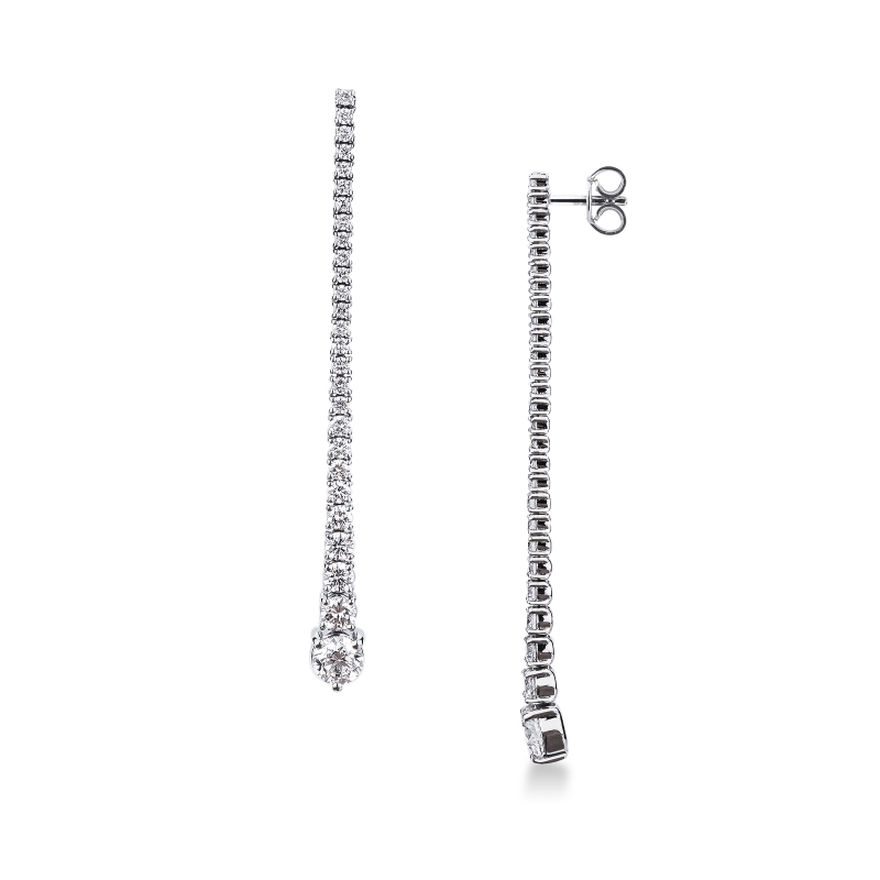 Diamond tennis pendant earrings in 18kt white gold Diamond tennis pendant earrings in 18kt white gold